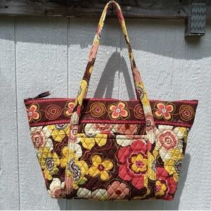 Vera Bradley Villager Tote Buttercup Bag Retired Pattern Quilted Yellow Floral
